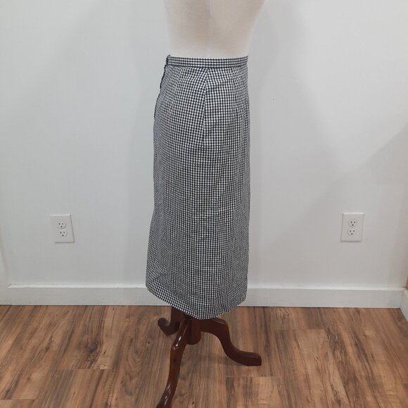 Vtg 70s handmade dark blue gingham skirt - Handmade - Picture 3 of 11